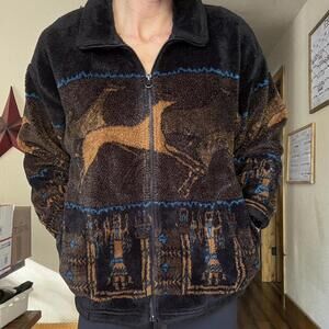 Mazmania Aztec printed fleece jacket